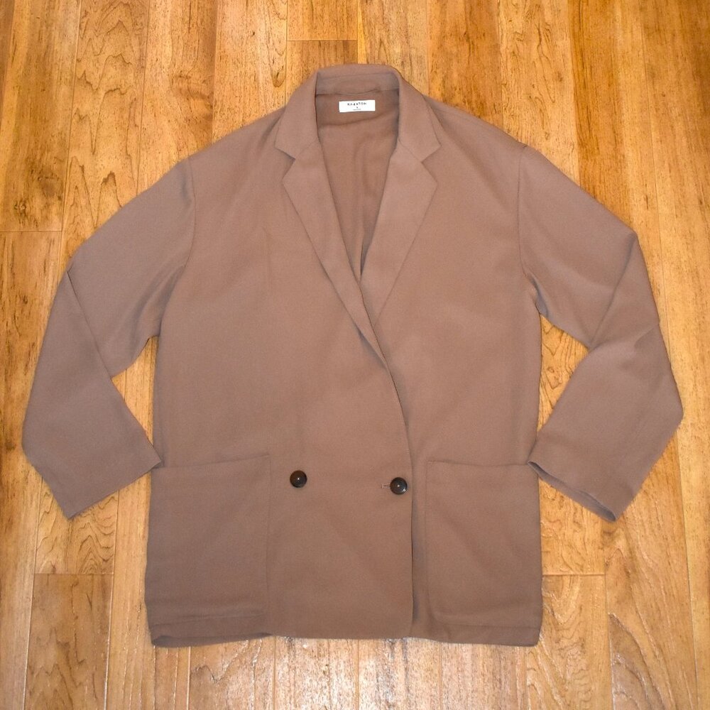Babaton Double Breasted Light Brown‎ Blazer Jacket Sz S